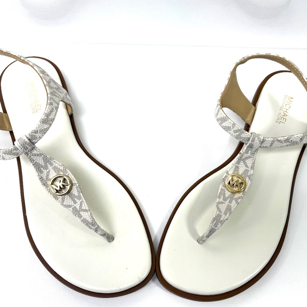 MICHAEL KORS White Dressing Sandals.